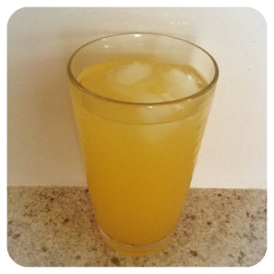 Icy orange cordial in a glass.